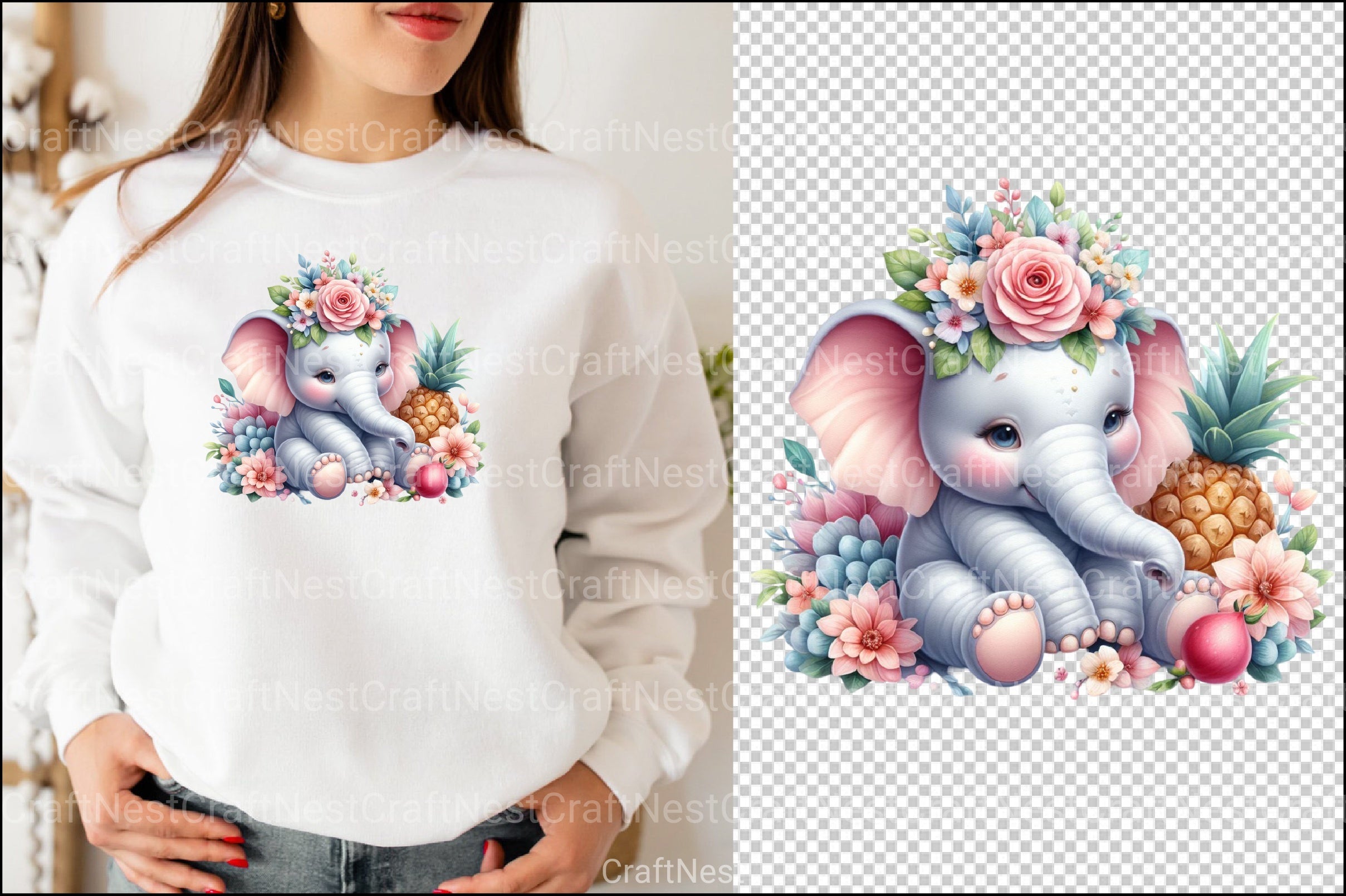 Elephant Baby Shower Clipart Bundle - CraftNest - Digital Crafting and Art