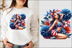 4th of July Cheerleader Clipart Bundle - CraftNest - Digital Crafting and Art