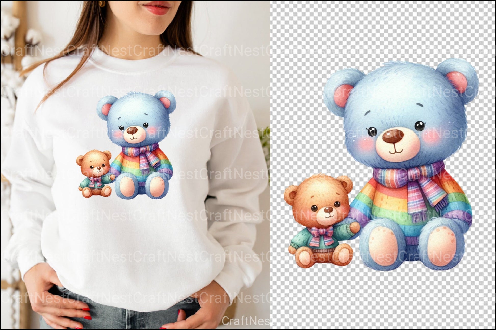 Father and Son Teddy Bear Clipart Bundle 99 - CraftNest - Digital Crafting and Art