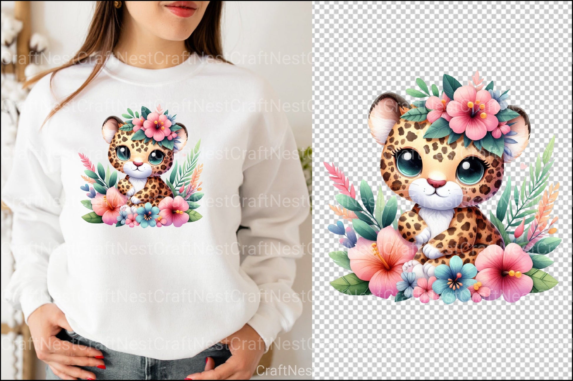 Kawaii Safari Leopard Clipart Bundle - CraftNest - Digital Crafting and Art