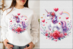 Cute Unicorn Valentine Clipart Bundle - CraftNest - Digital Crafting and Art