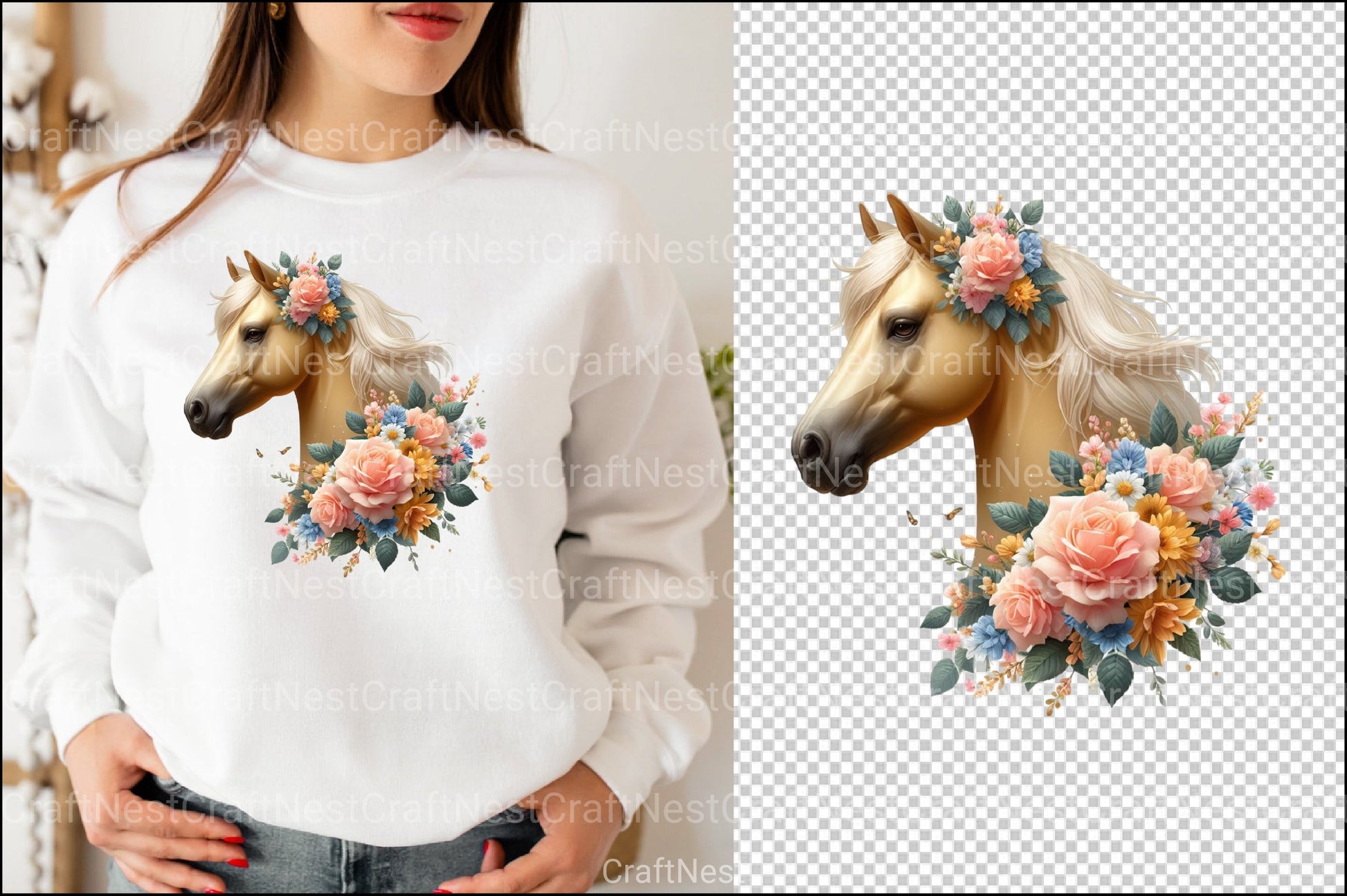 Pretty Palomino Horse Clipart Bundle - CraftNest - Digital Crafting and Art