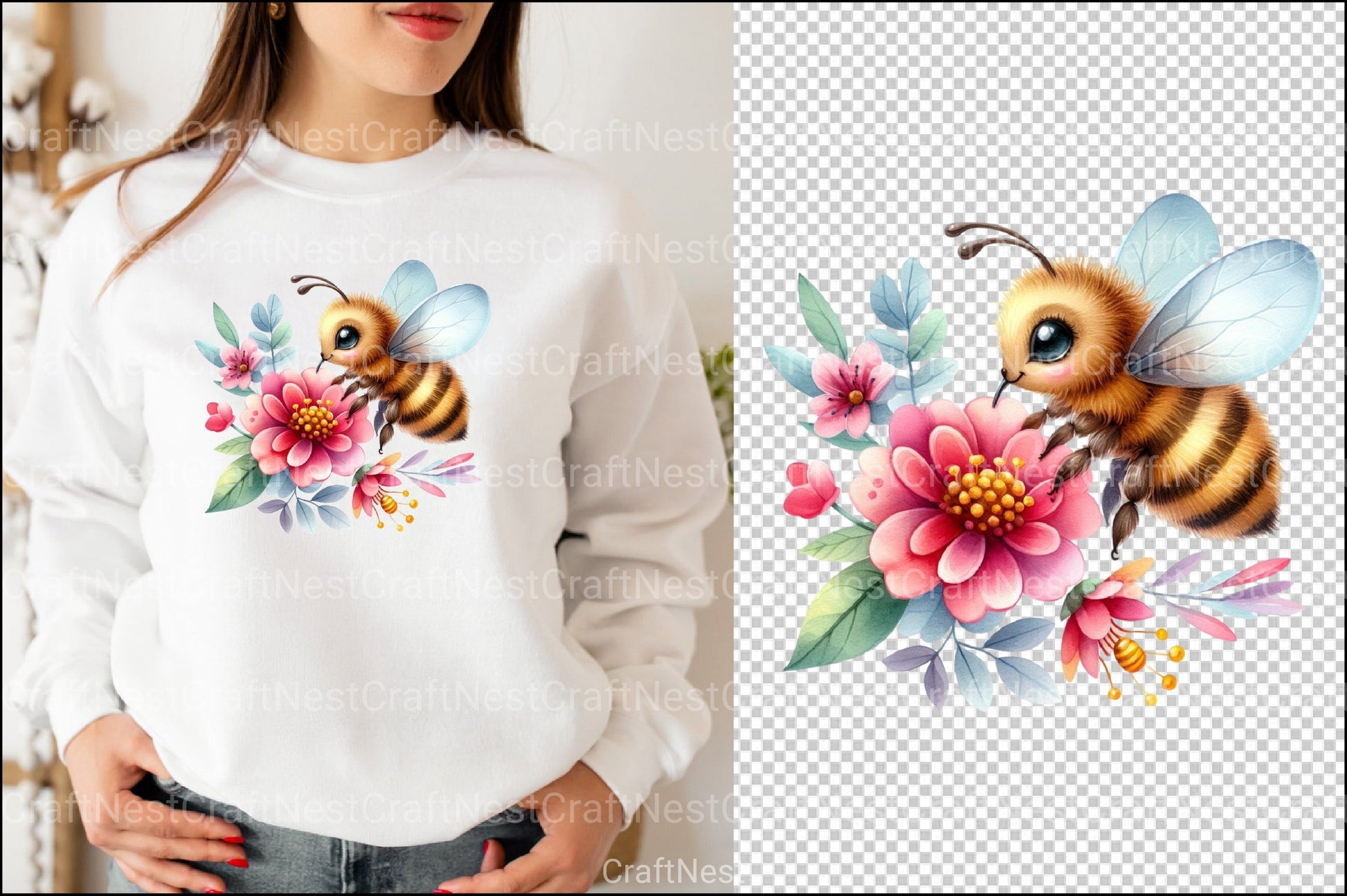 Cute Bee Clipart Bundle 66 - CraftNest - Digital Crafting and Art