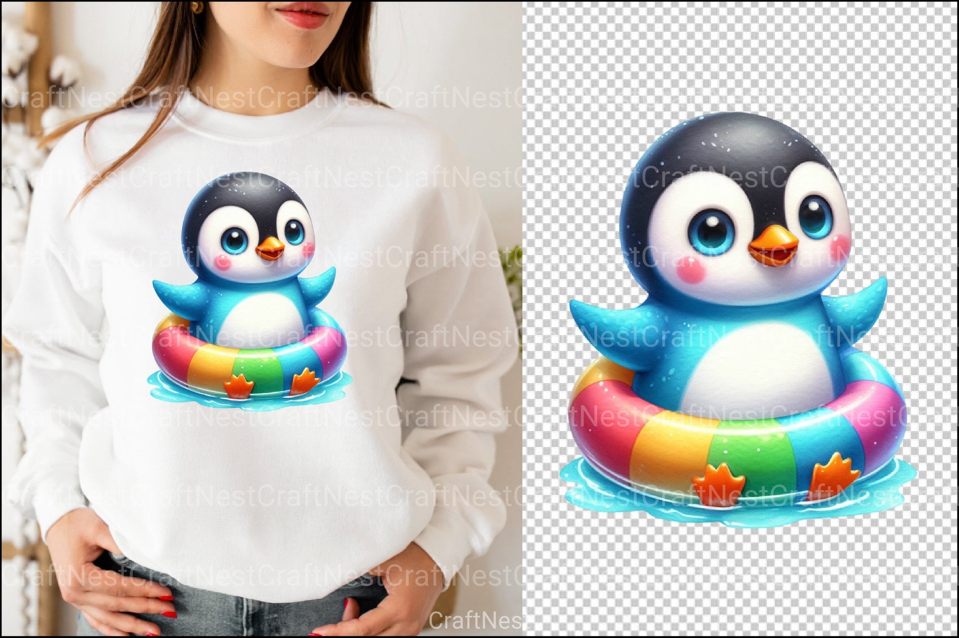 Funny Penguin Pool Party Clipart Bundle - CraftNest - Digital Crafting and Art