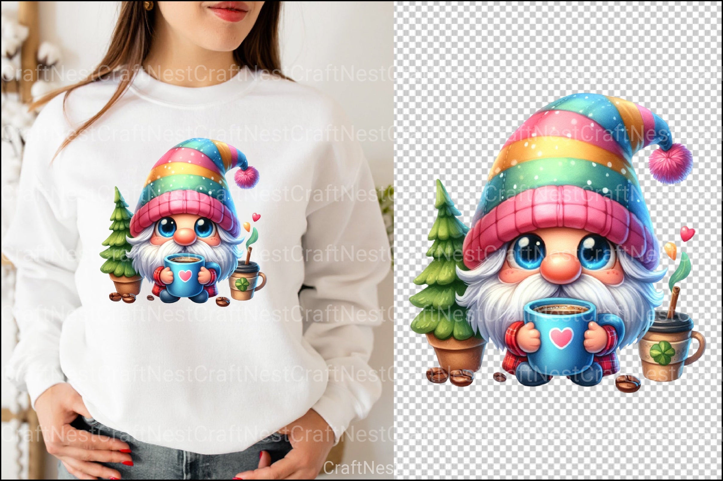 Coffee Lover Gnome Clipart Bundle - CraftNest - Digital Crafting and Art