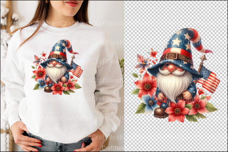 Patriotic Gnome Clipart Bundle - CraftNest - Digital Crafting and Art
