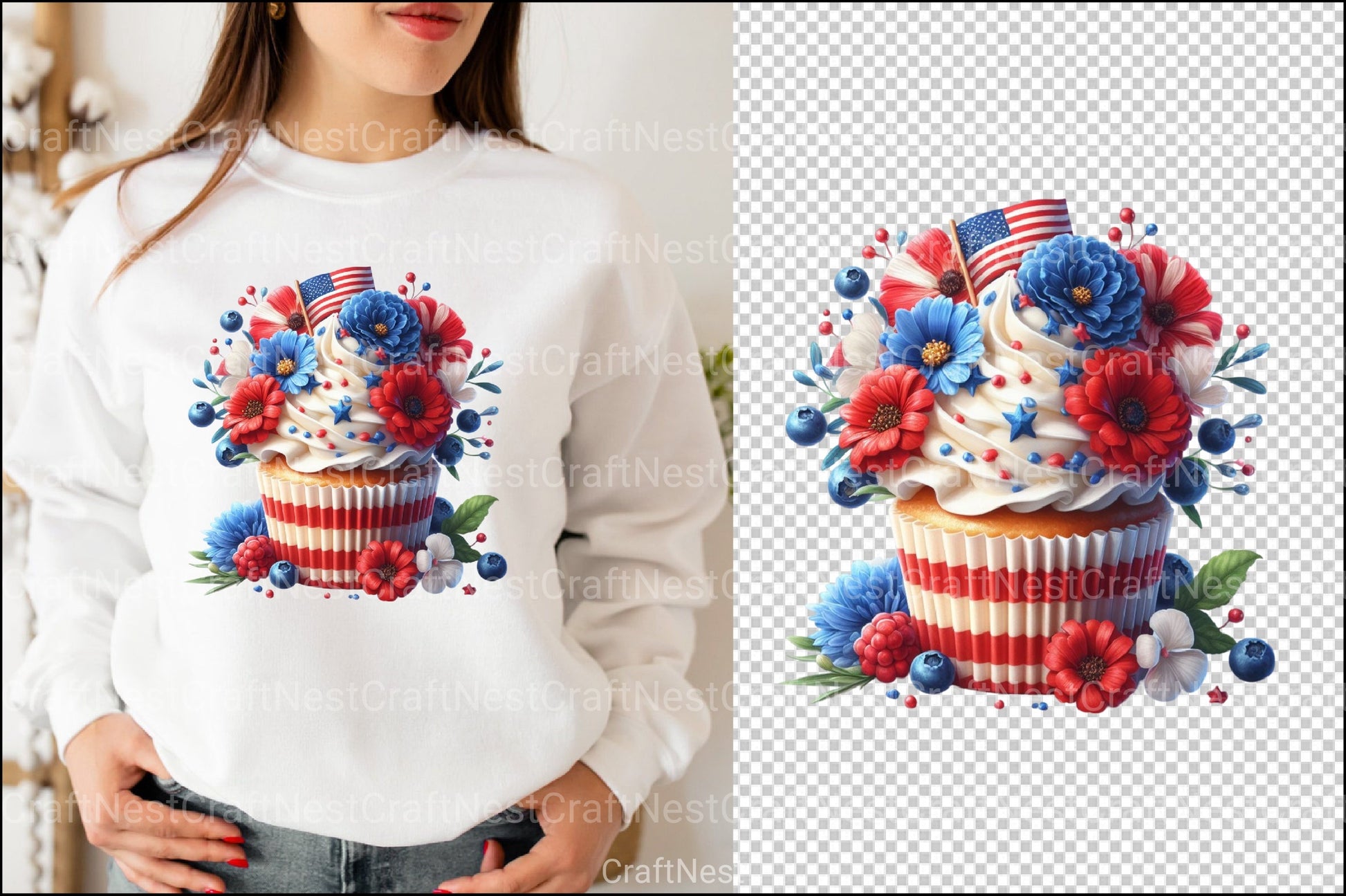 4th of July Cupcake Clipart Bundle 3 - CraftNest - Digital Crafting and Art