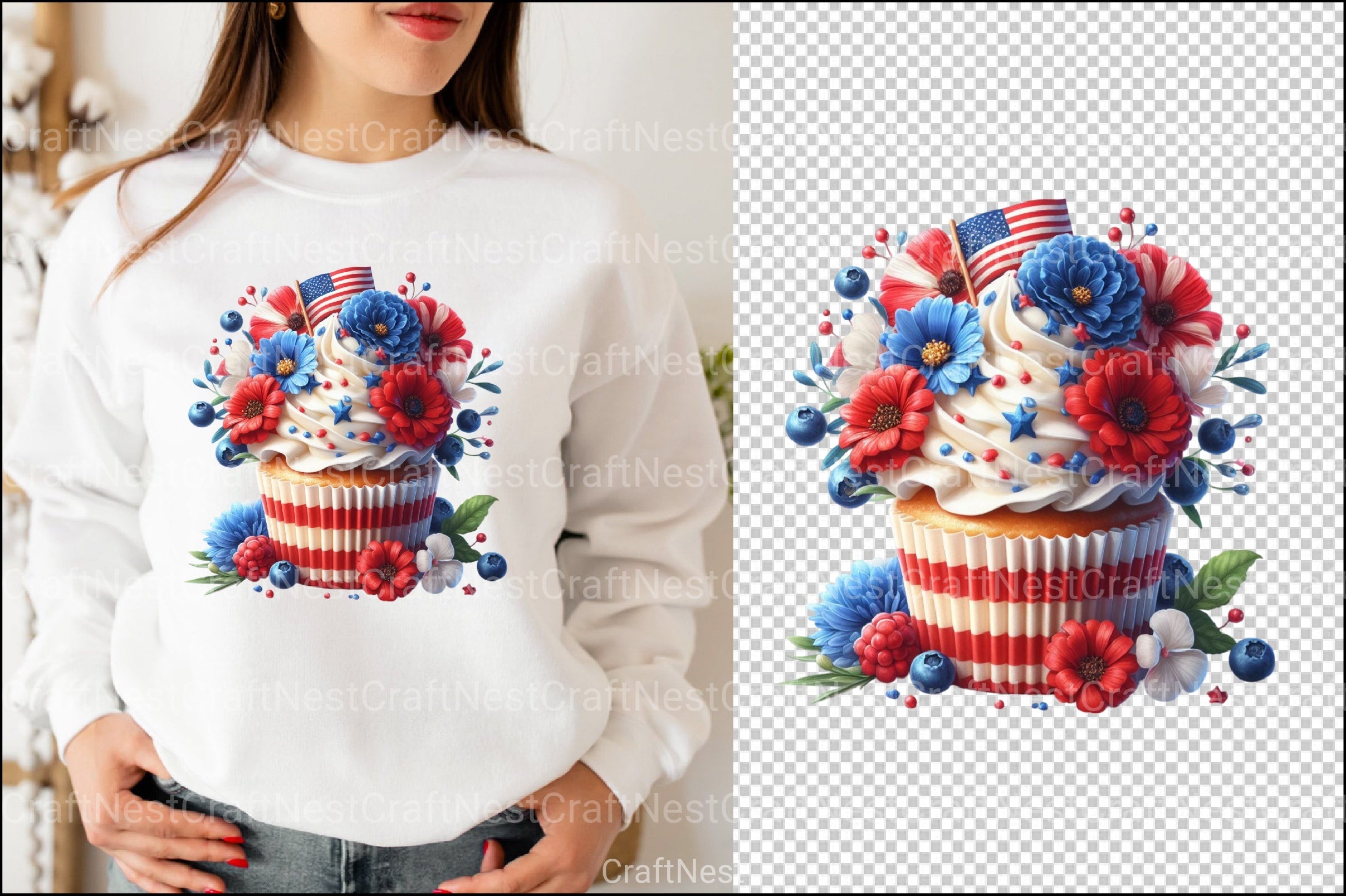 4th of July Cupcake Clipart Bundle 3 - CraftNest - Digital Crafting and Art