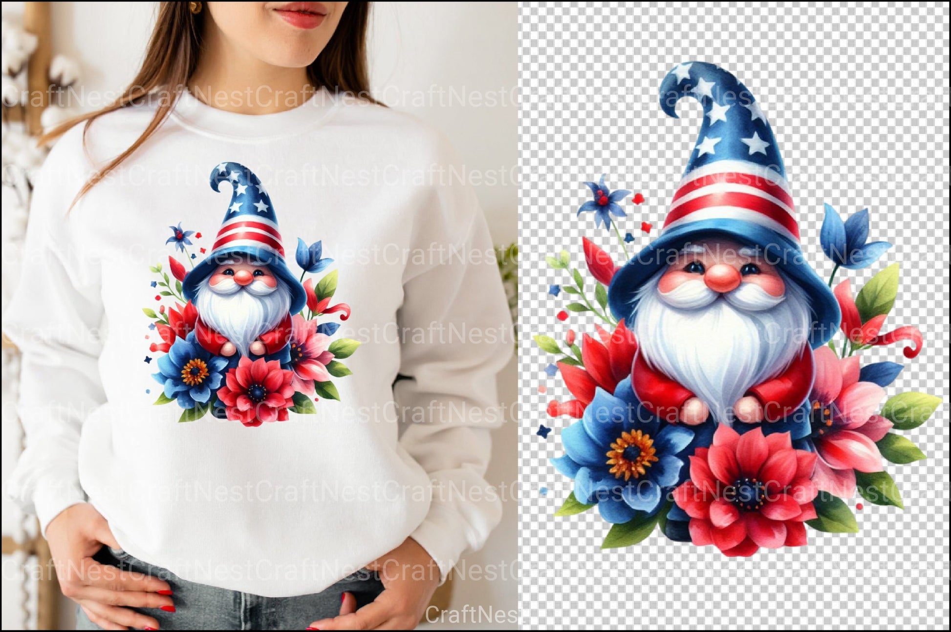 4th of July Gnome Clipart Bundle 1 - CraftNest - Digital Crafting and Art