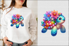 Gem Sea Turtle Mom and Baby Clipart Bundle 1 - CraftNest - Digital Crafting and Art