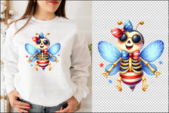 4th of July Boney Bee Clipart Bundle - CraftNest - Digital Crafting and Art