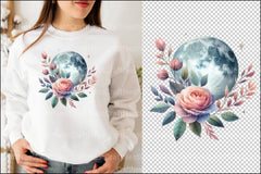 Floral Moon Clipart Bundle 1 - CraftNest - Digital Crafting and Art