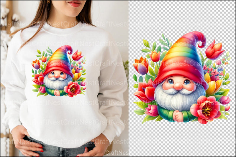 Tulip Gnome Clipart Bundle - CraftNest - Digital Crafting and Art