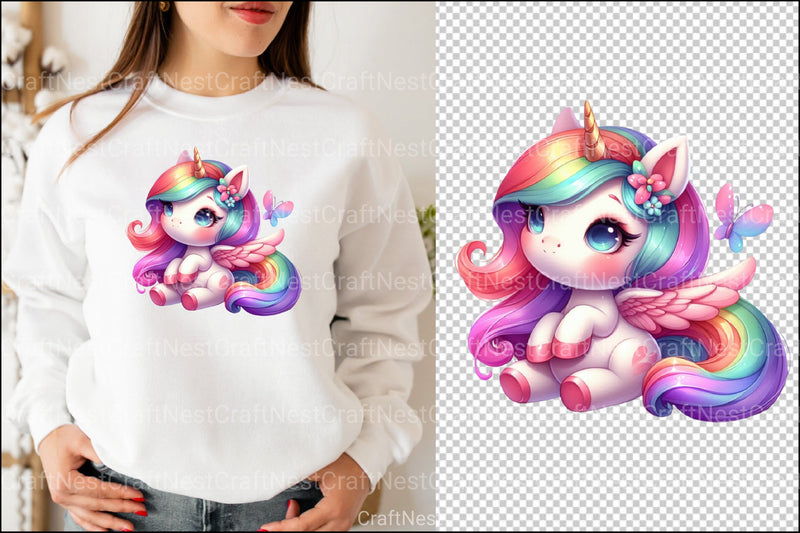 Little Unicorn Girls Clipart Bundle 77 - CraftNest - Digital Crafting and Art