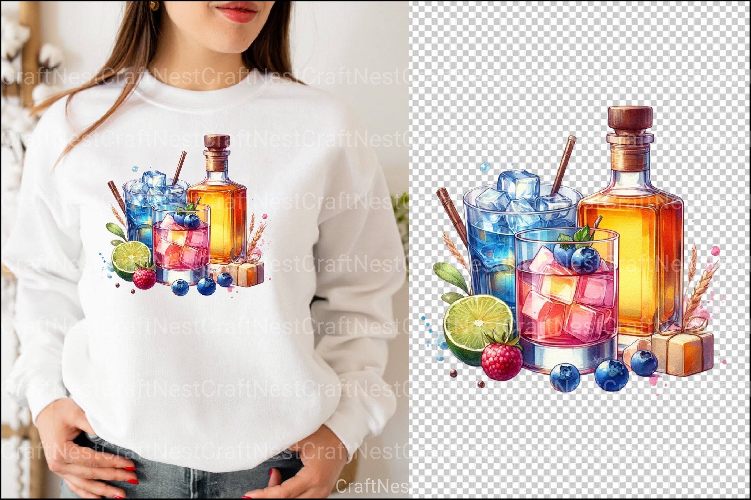 Whiskey Cocktails Clipart Bundle 3 - CraftNest - Digital Crafting and Art