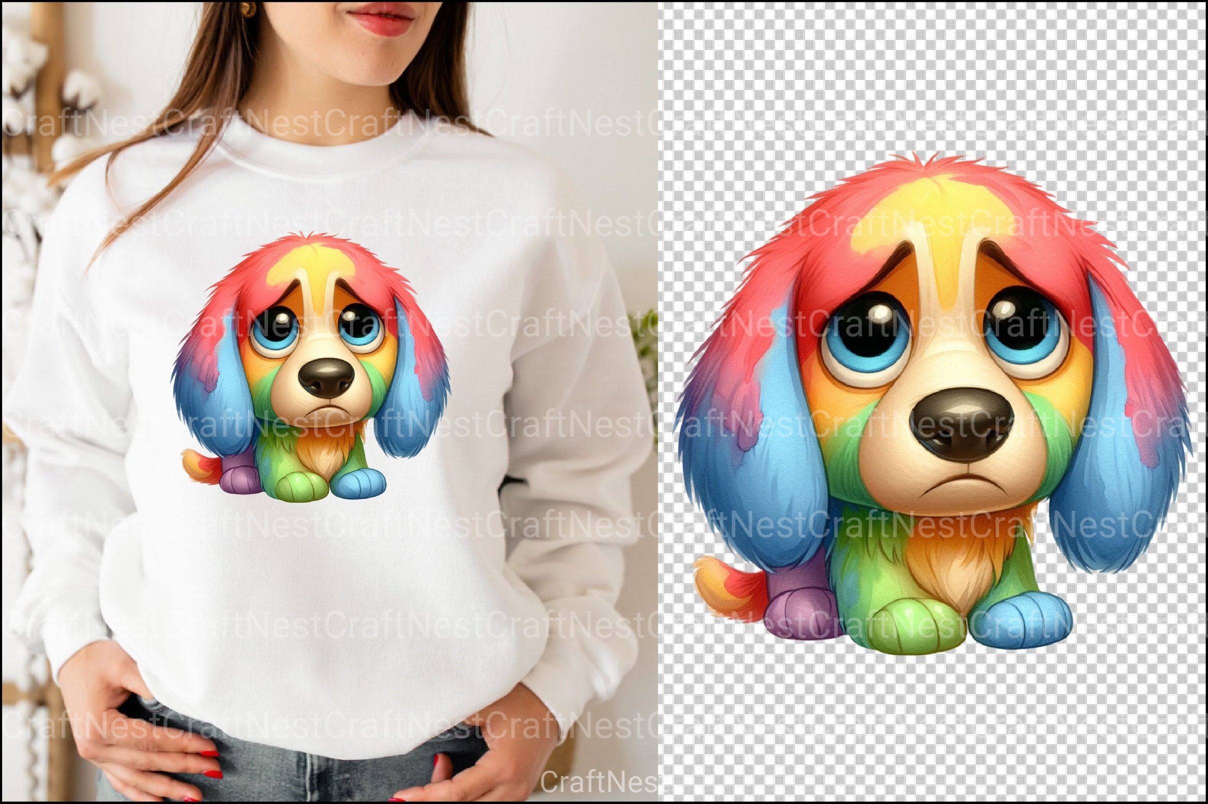 Sad Colorful Dogs Clipart Bundle - CraftNest - Digital Crafting and Art