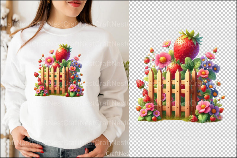 Strawberry Fence Clipart Bundle 2 - CraftNest - Digital Crafting and Art