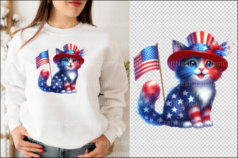4th of July Cats Clipart Bundle - CraftNest - Digital Crafting and Art