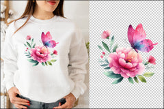 Coquette Pink Butterfly Clipart Bundle 3 - CraftNest - Digital Crafting and Art