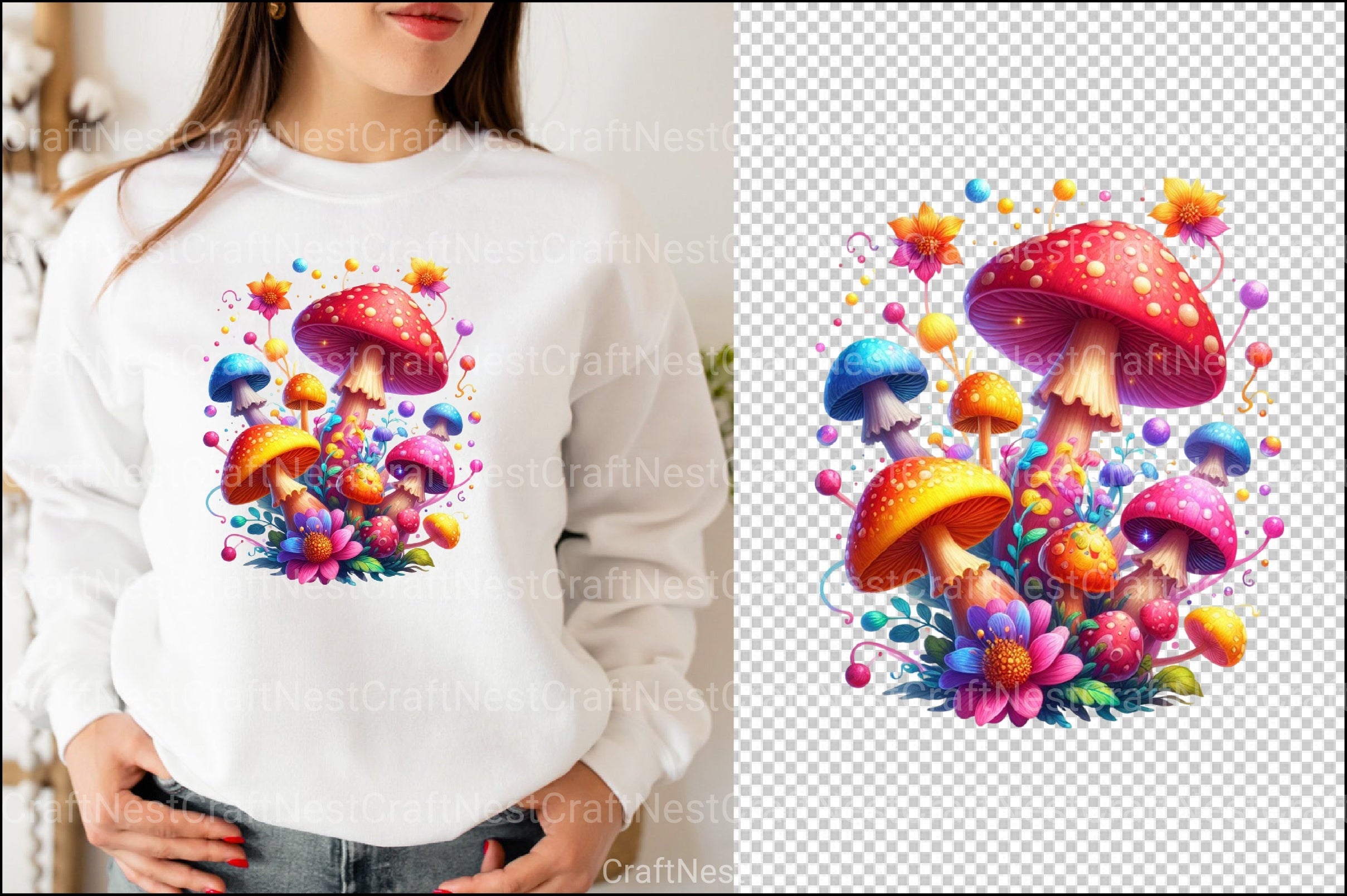 Magic Mushrooms Graphics Clipart Bundle - CraftNest - Digital Crafting and Art
