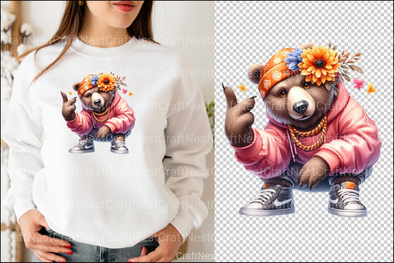 Bear Hip Hop Dancer Clipart Bundle - CraftNest - Digital Crafting and Art