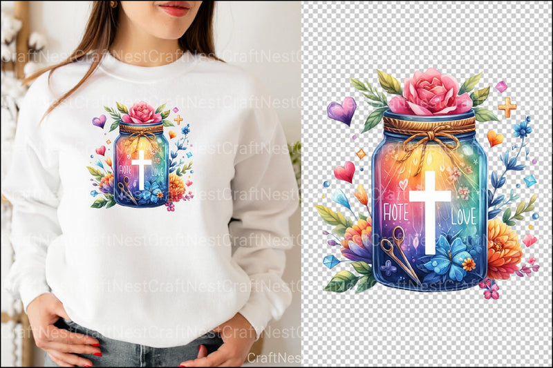 Faith Hope Love Jars Clipart Bundle - CraftNest - Digital Crafting and Art