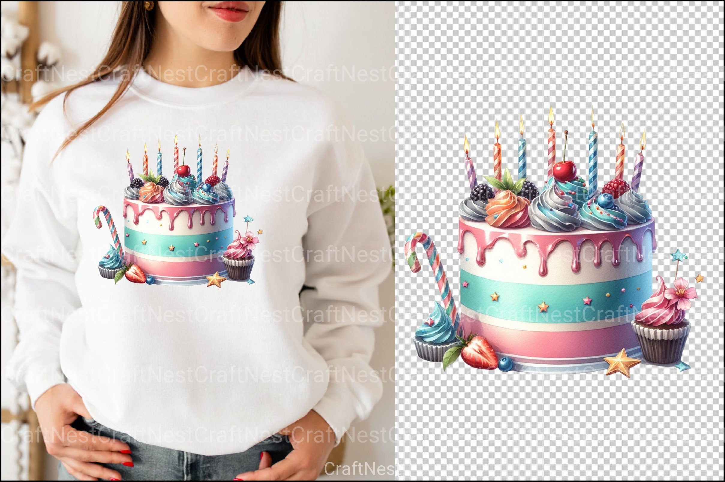 Birthday Cake Clipart Bundle 2 - CraftNest - Digital Crafting and Art