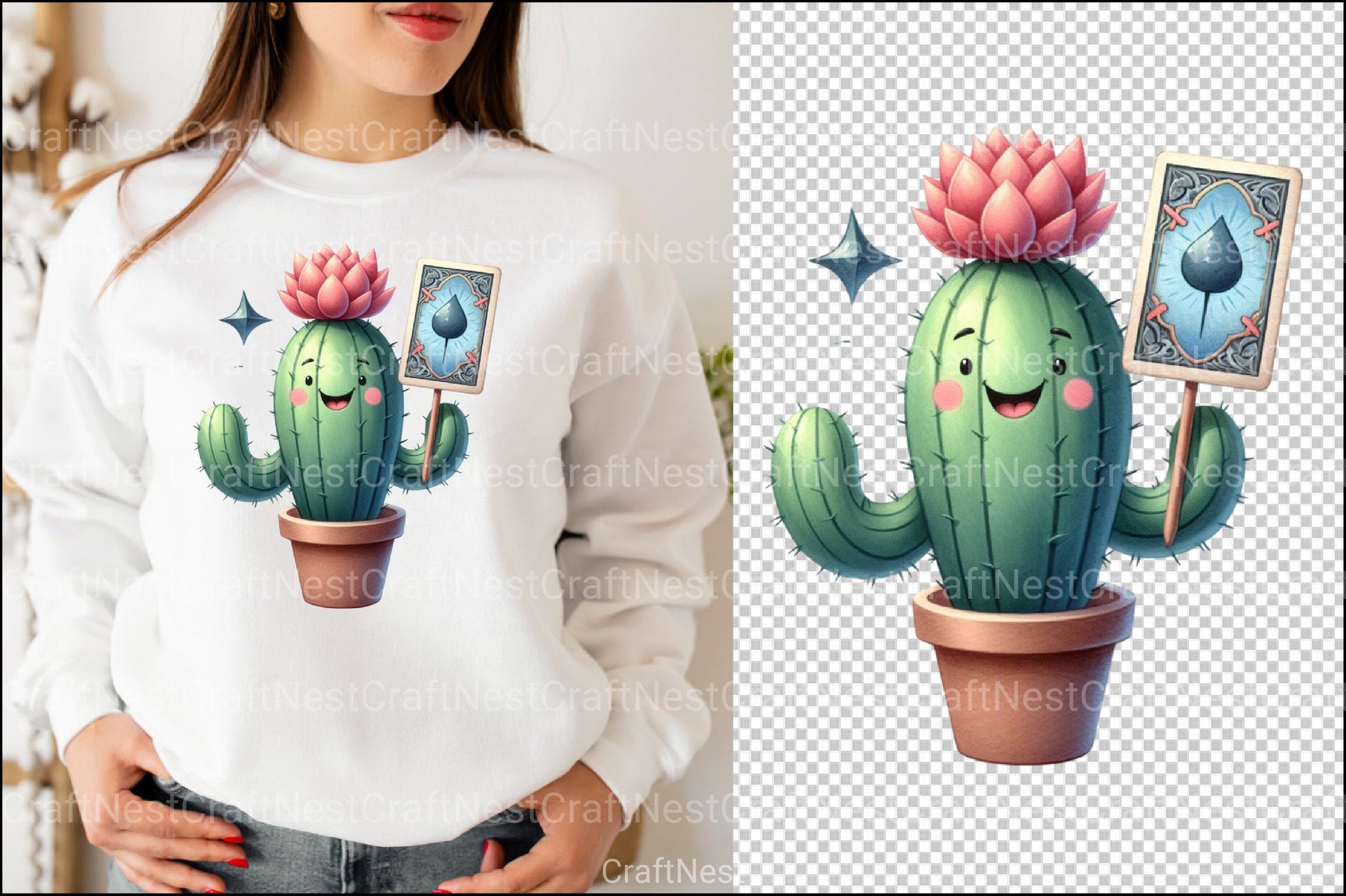 Funny Cactus Tarot Card Clipart Bundle - CraftNest - Digital Crafting and Art