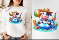 Funny Cow Pool Party Clipart Bundle - CraftNest - Digital Crafting and Art