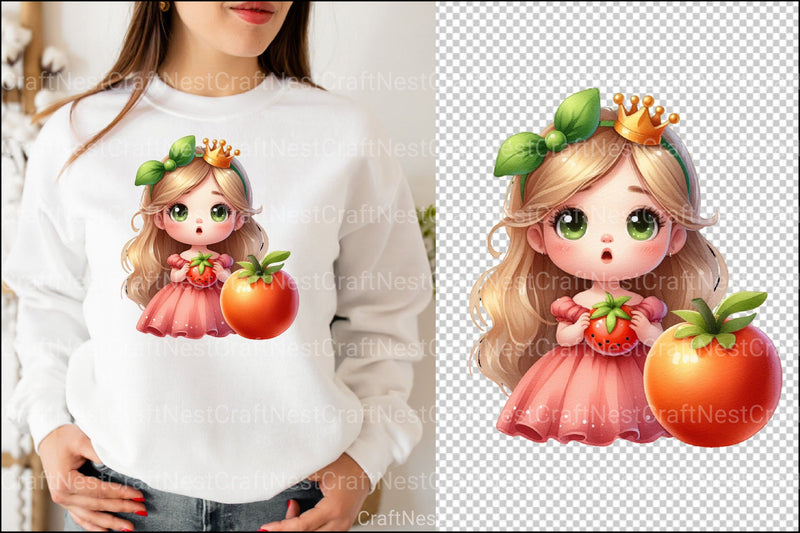 Fruits Little Princess Clipart Bundle - CraftNest - Digital Crafting and Art
