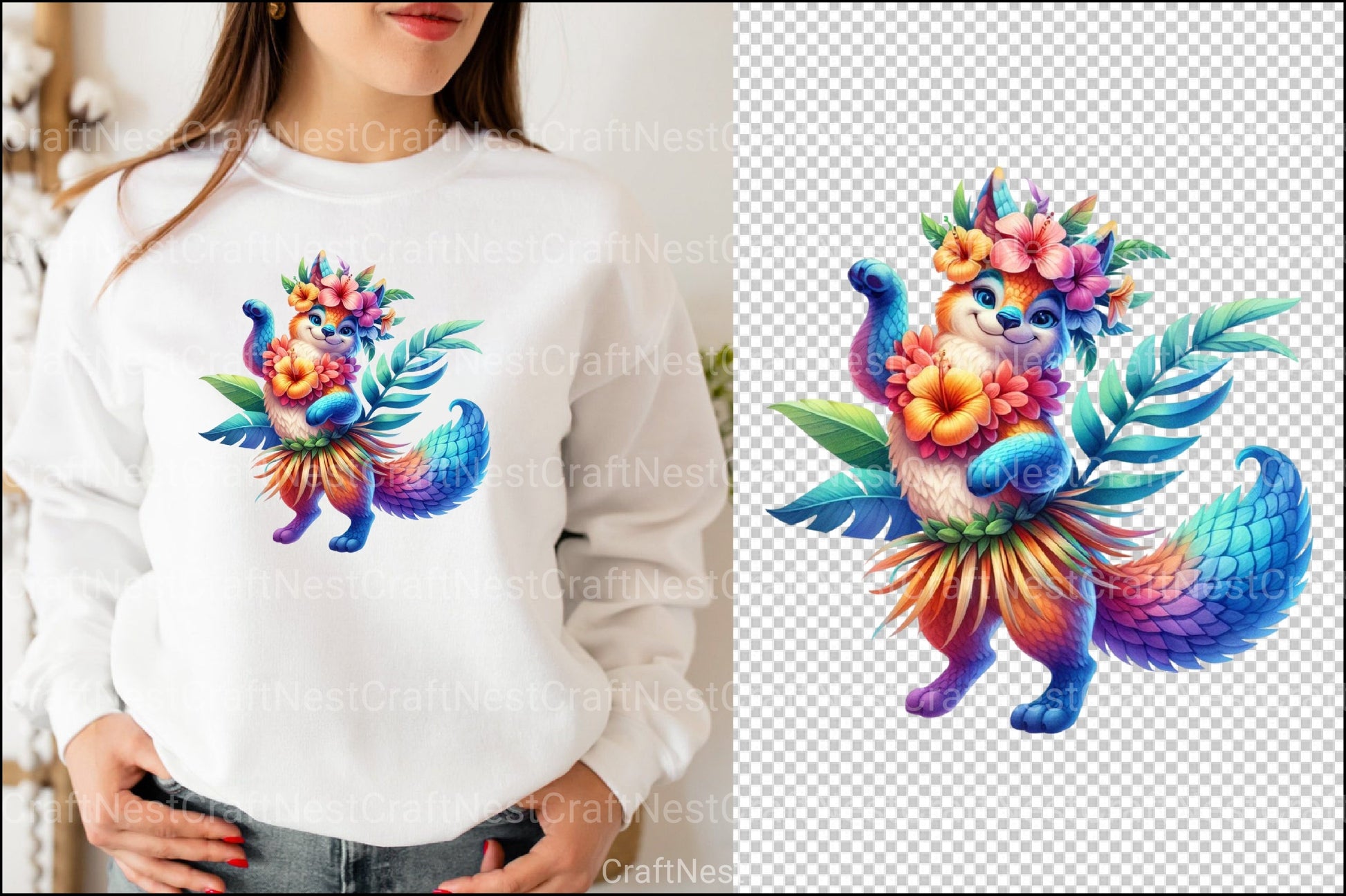 Hawaiian Dancing Animals Clipart Bundle 2 - CraftNest - Digital Crafting and Art