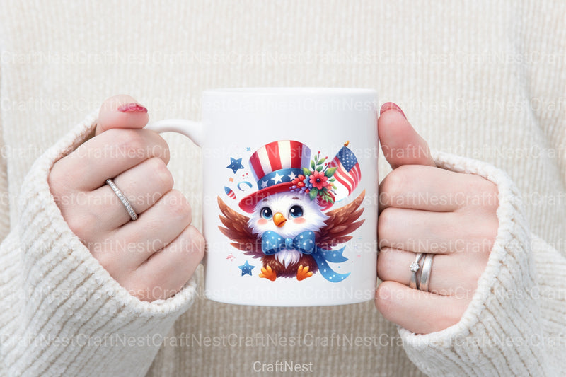 Cute American Eagle 4th of July Clipart Bundle - CraftNest - Digital Crafting and Art