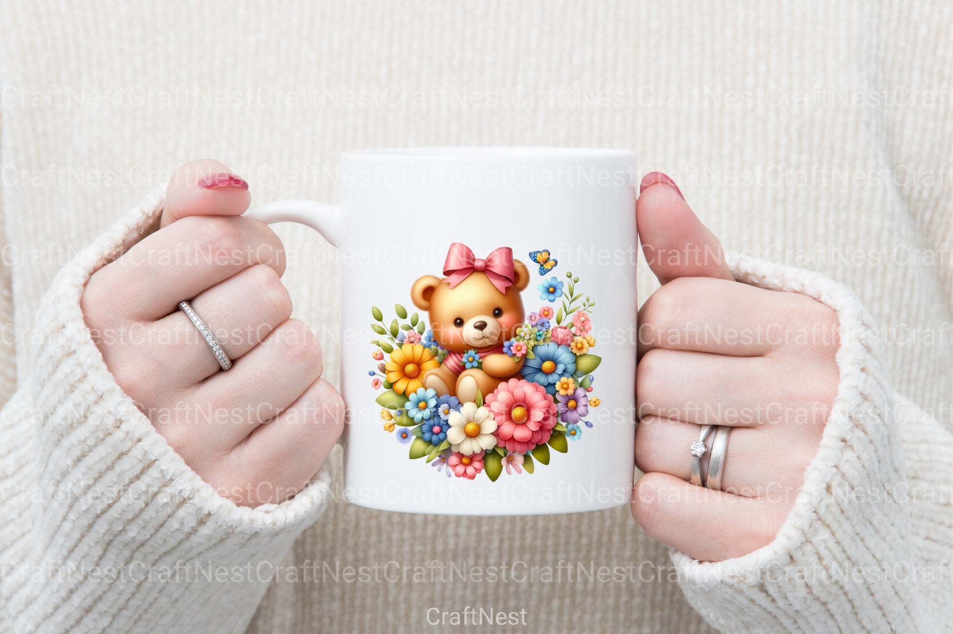 Mother's Day Teddy Bear Clipart Bundle 4 - CraftNest - Digital Crafting and Art