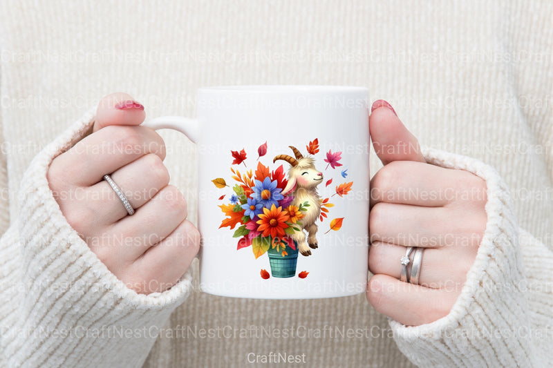 Fall Goat Clipart Bundle 4 - CraftNest - Digital Crafting and Art