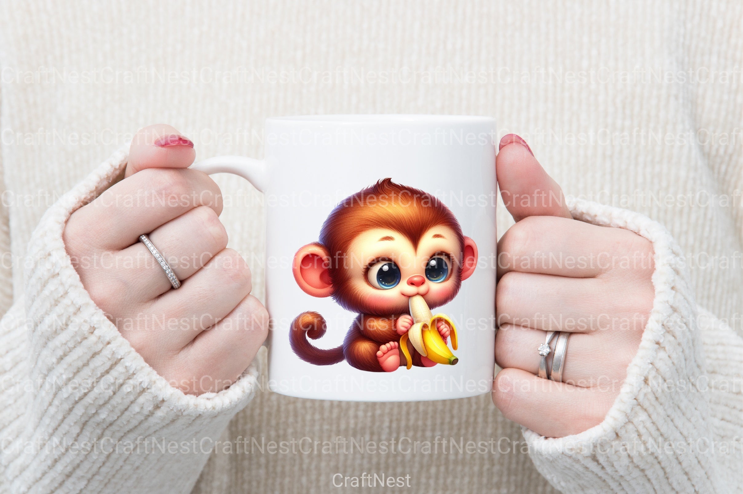 Funny Monkey Clipart Bundle 4 - CraftNest - Digital Crafting and Art