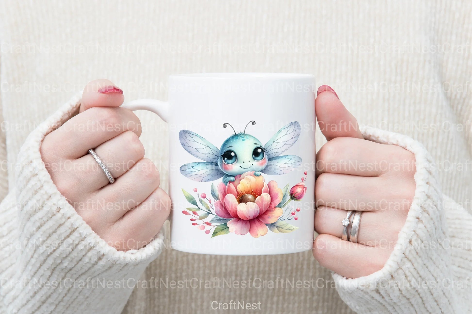 Dragonfly and Flowers Clipart Bundle 4 - CraftNest - Digital Crafting and Art