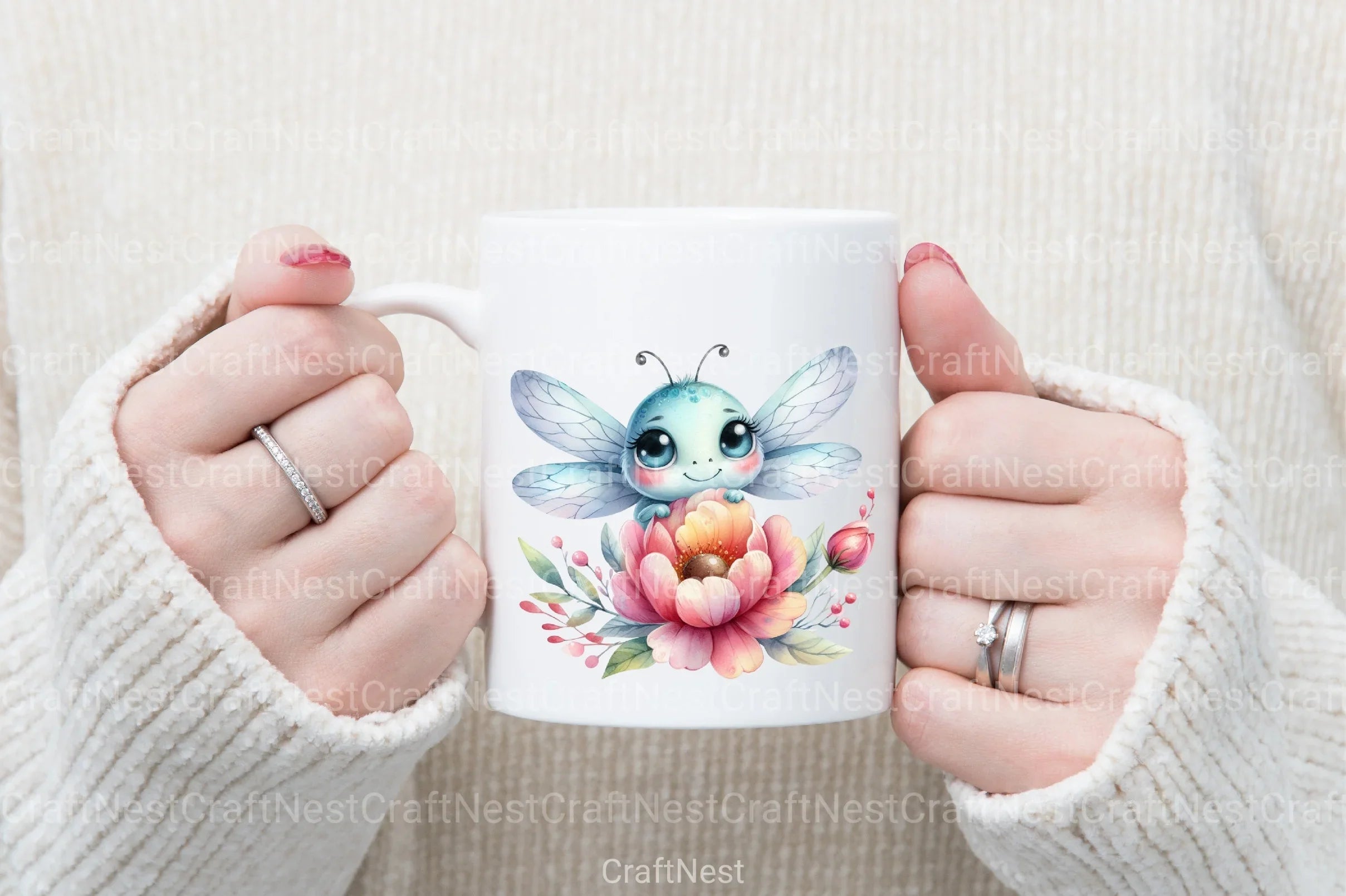 Dragonfly and Flowers Clipart Bundle 4 - CraftNest - Digital Crafting and Art