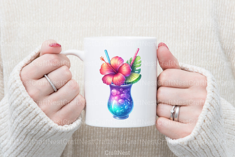 Tropical Beach Drink Summer Clipart Bundle 4 - CraftNest - Digital Crafting and Art