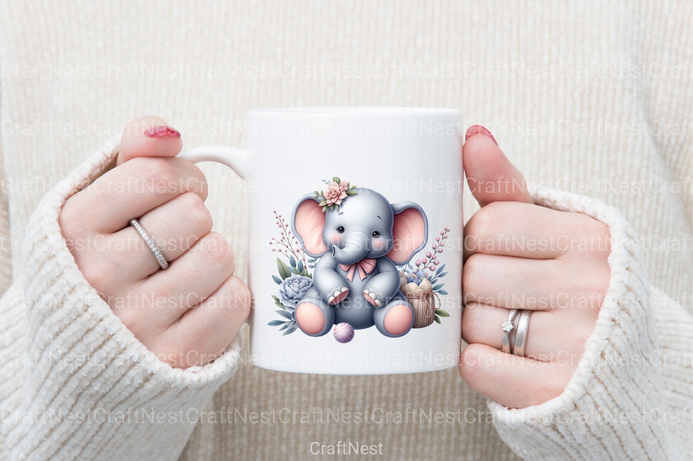 Elephant Baby Shower Clipart Bundle - CraftNest - Digital Crafting and Art