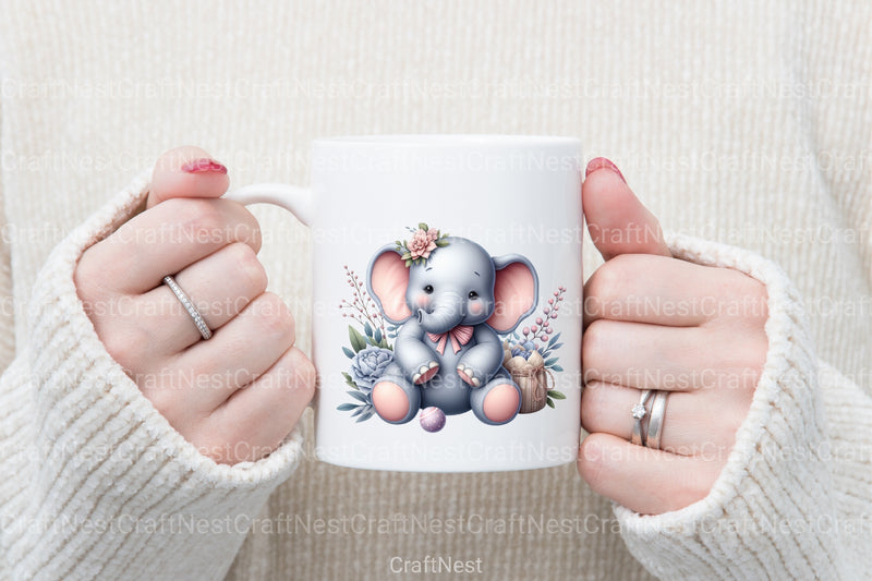 Elephant Baby Shower Clipart Bundle - CraftNest - Digital Crafting and Art