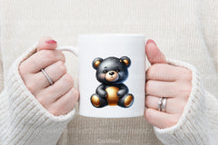 Cute Black and Gold Teddy Bear Clipart Bundle - CraftNest - Digital Crafting and Art