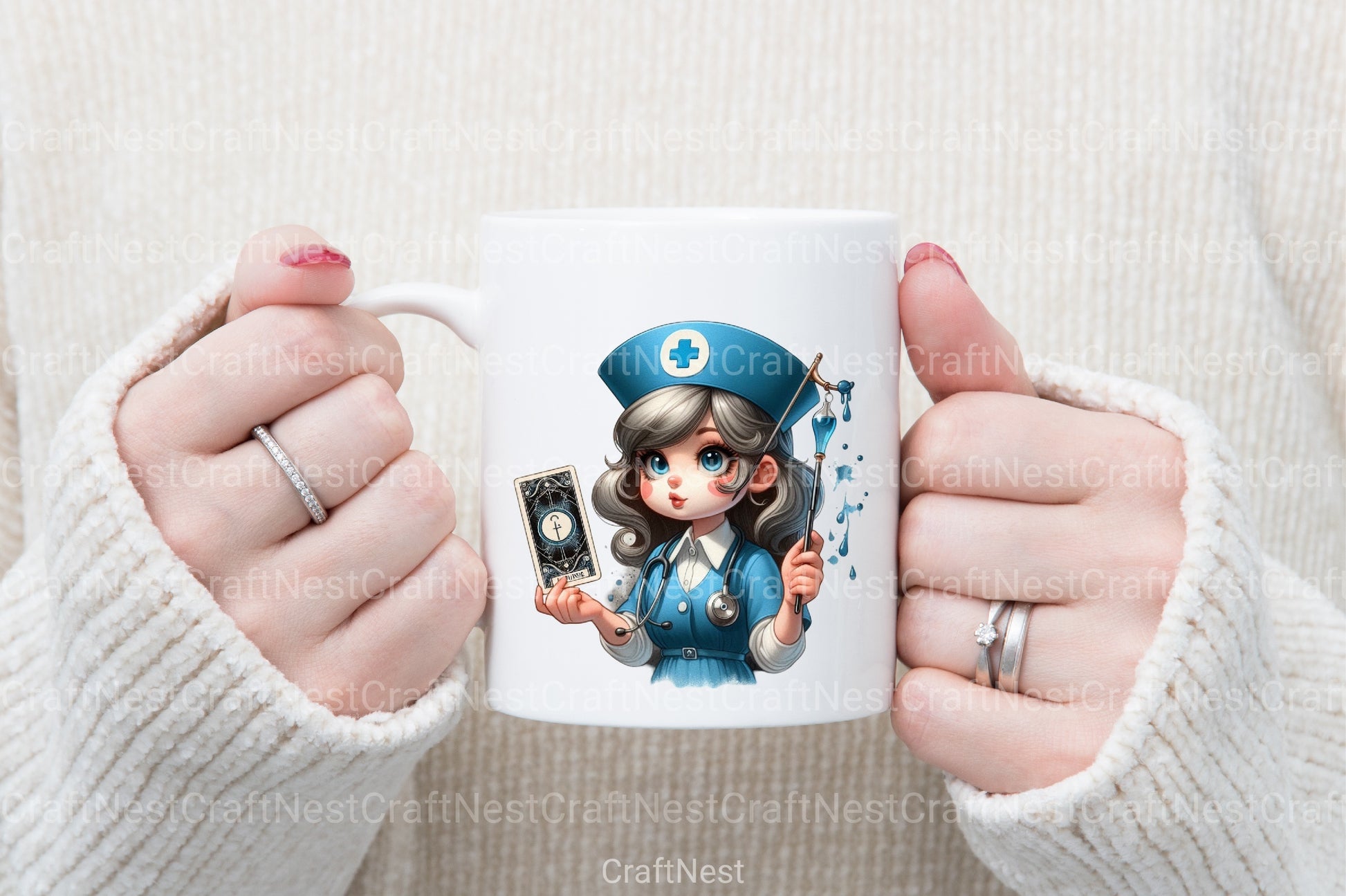 Funny Nurse Tarot Card Clipart Bundle for 12-Hour Shifts - CraftNest - Digital Crafting and Art