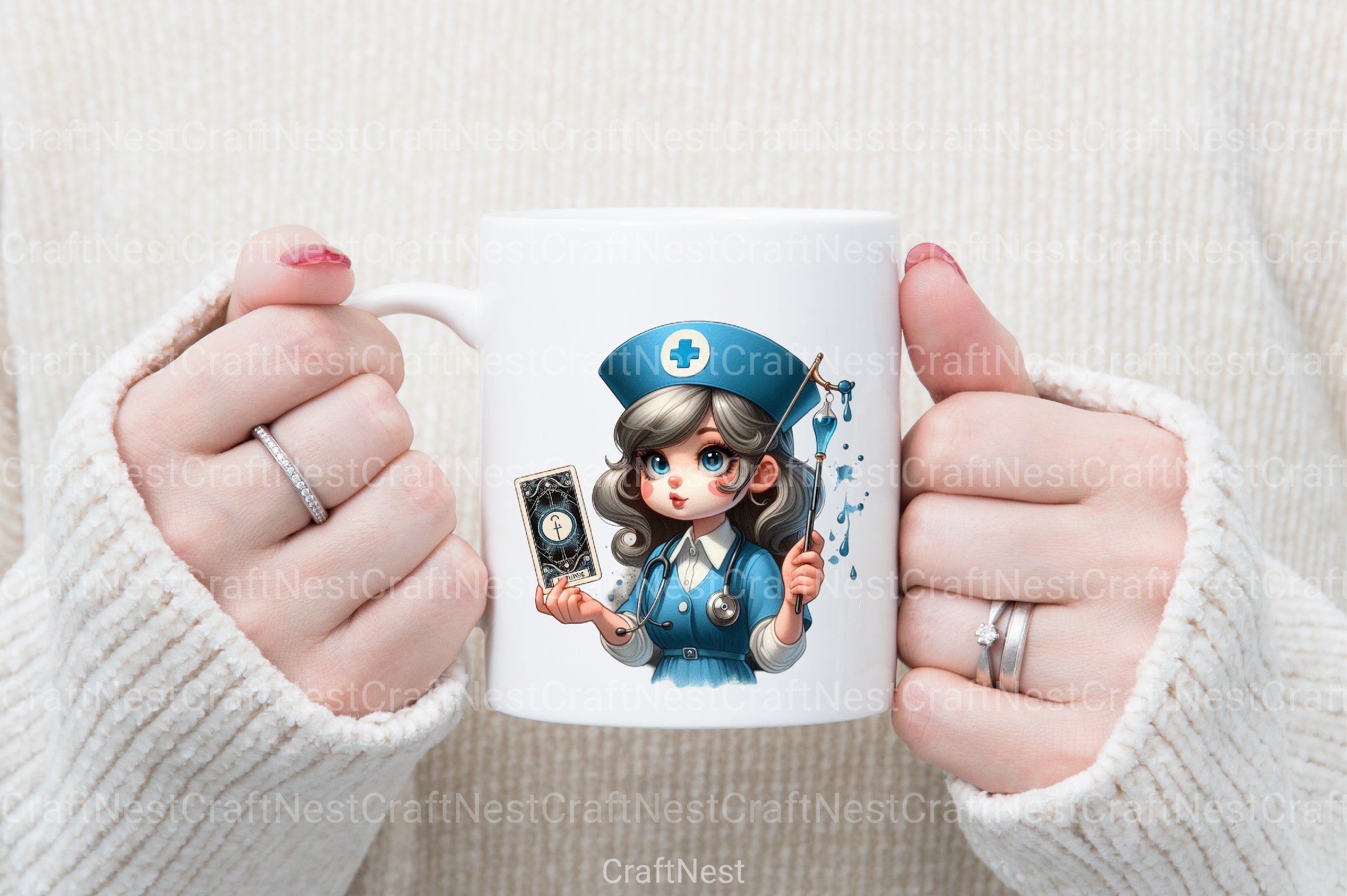 Funny Nurse Tarot Card Clipart Bundle for 12-Hour Shifts - CraftNest - Digital Crafting and Art