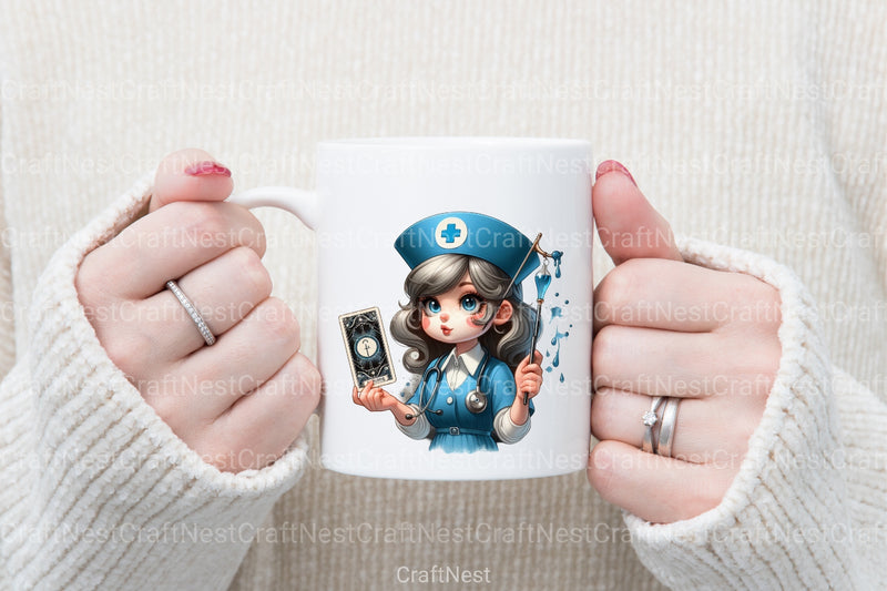 Funny Nurse Tarot Card Clipart Bundle for 12-Hour Shifts - CraftNest - Digital Crafting and Art