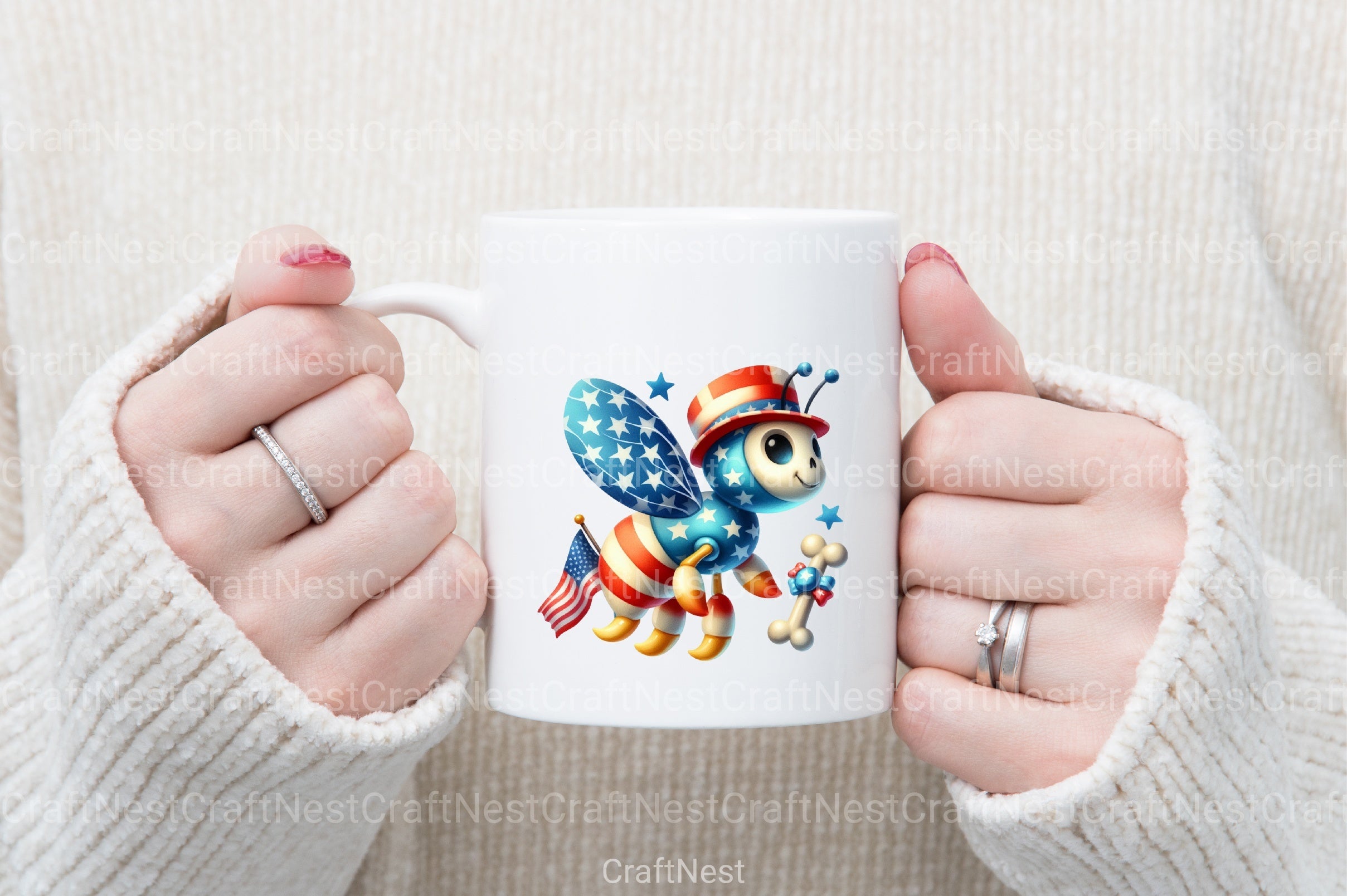 4th of July Boney Bee Clipart Bundle - CraftNest - Digital Crafting and Art