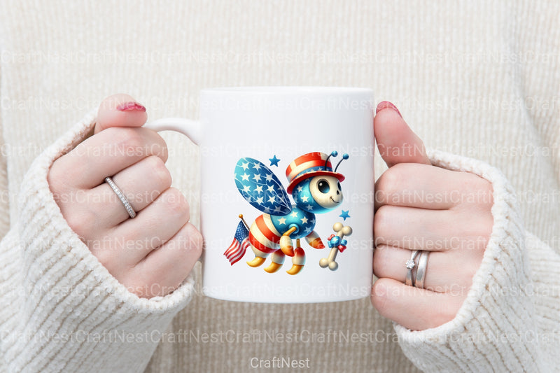 4th of July Boney Bee Clipart Bundle - CraftNest - Digital Crafting and Art