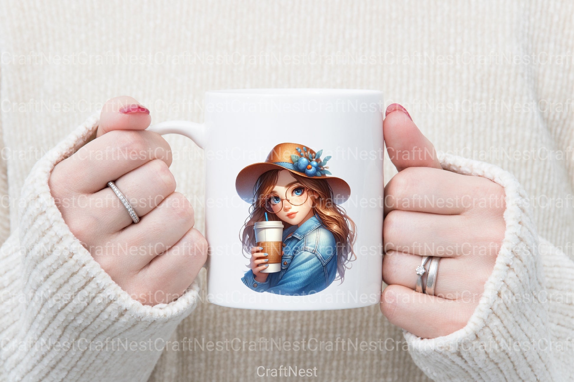 Pop Girl Coffee Clipart Bundle - CraftNest - Digital Crafting and Art