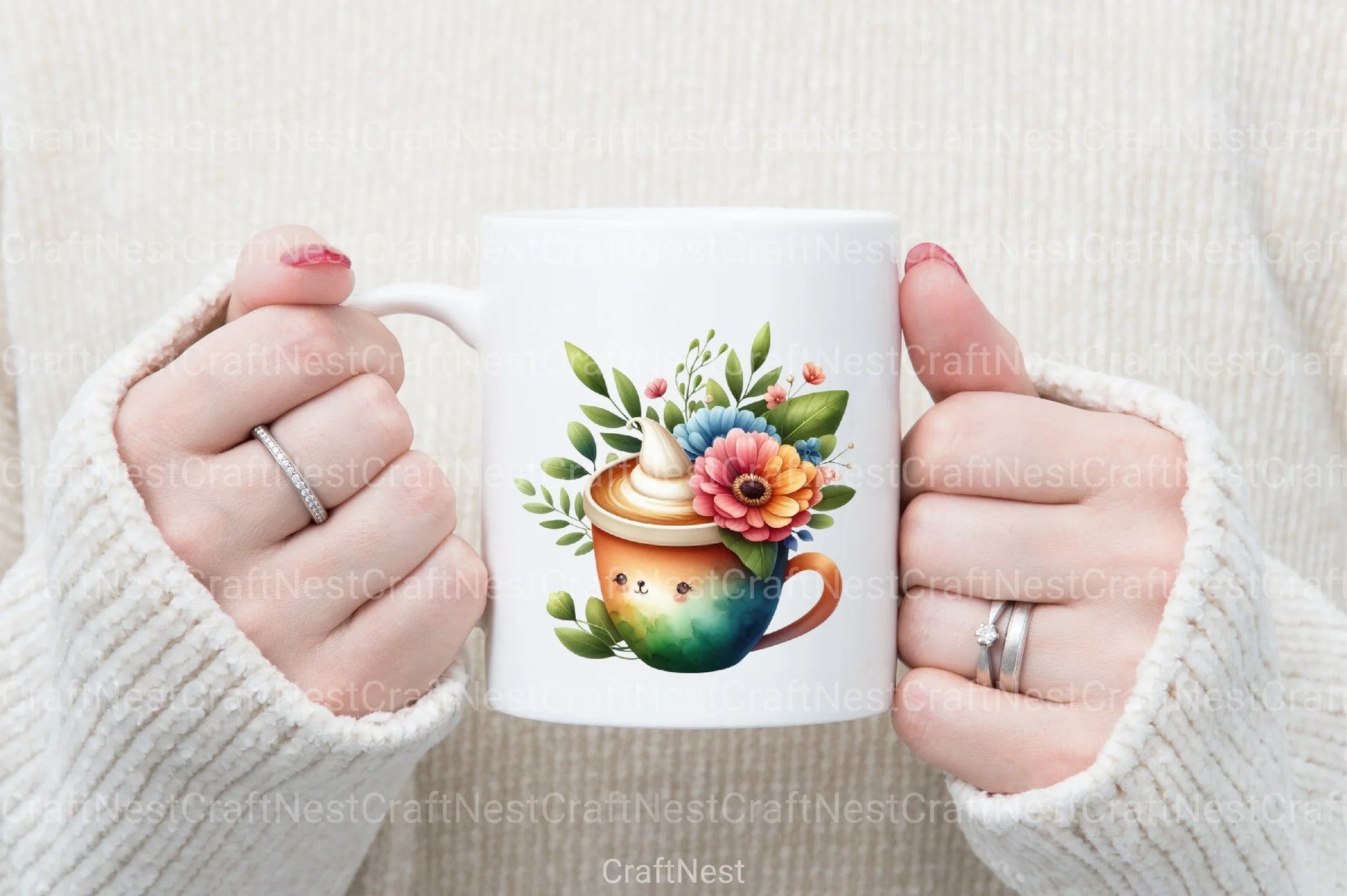 Floral Coffee & Animals Clipart Bundle - CraftNest - Digital Crafting and Art