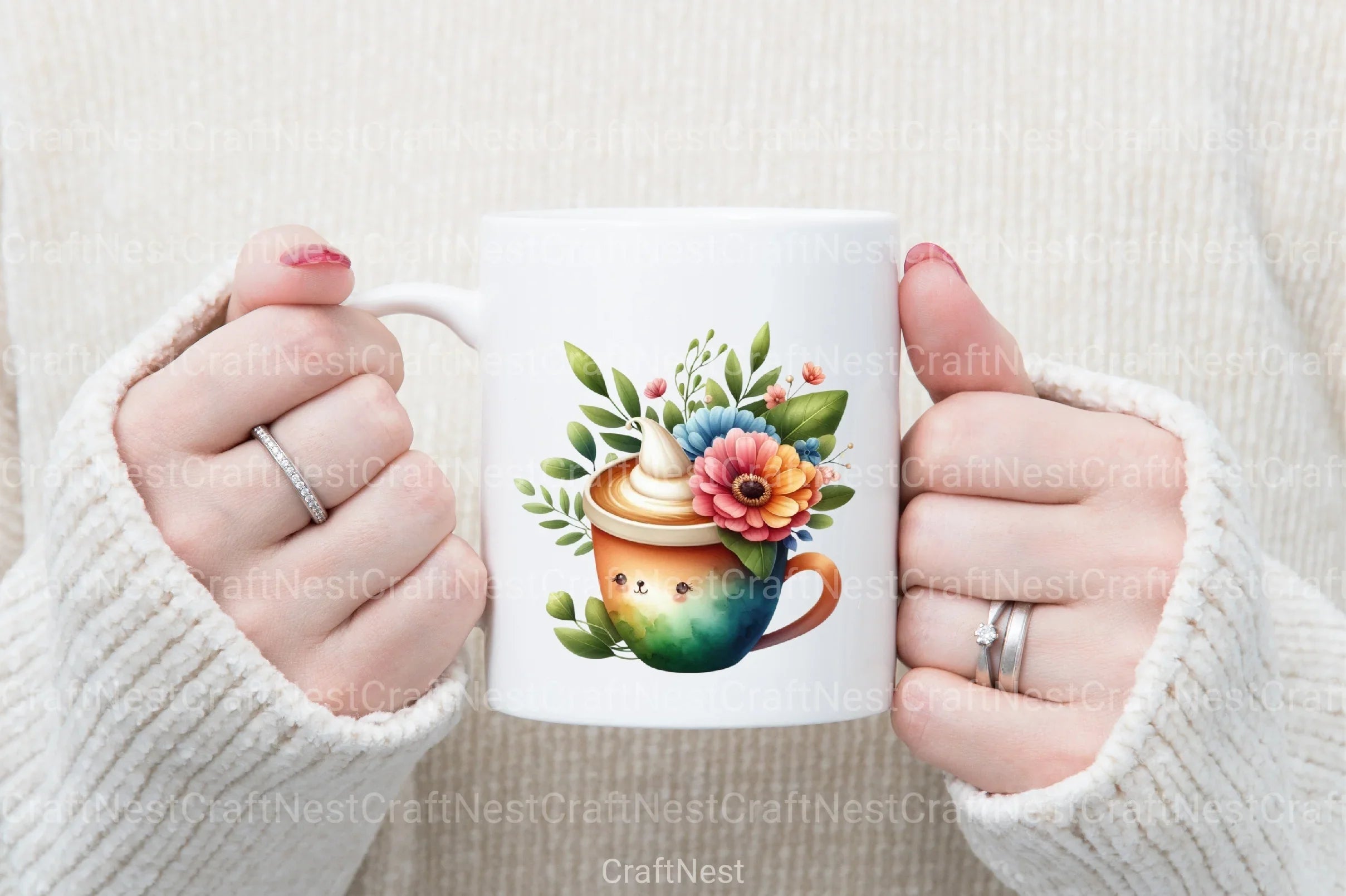 Floral Coffee & Animals Clipart Bundle - CraftNest - Digital Crafting and Art