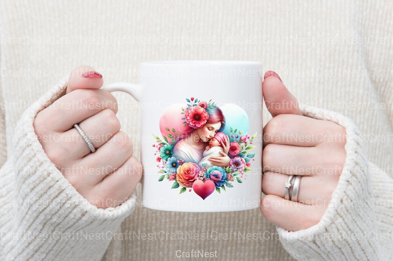 Mom and Baby Hearts Clipart Bundle - CraftNest - Digital Crafting and Art